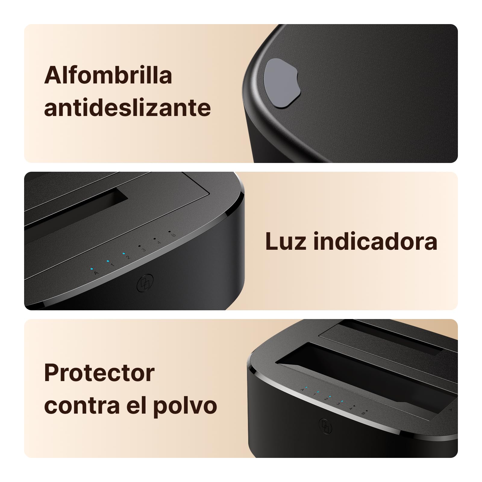 UGREEN Docking Station de Doble Bahía, Base de conexión para Discos Duros USB 3.0 para SATA SSD/HDD de 2,5"/3,5", 5 Gbps Adaptador Compatible con Clonación Offline y UASP