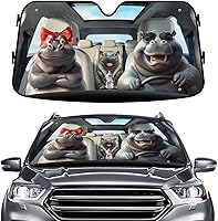 Vista 19 de GENANY Parasol Divertido para Parabrisas de Pareja de Perros Golden Retriever Lindos para Coche SUV Camión (55x30 Pulgadas), Parasol
