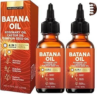 Batana Oil for Hair Growth, 4-in-1 Liquid Batana Oil, With Rosemary Oil Castor Oil Pumpkin Seed Oil, 50ml / 1.69fl Oz (2pcs)