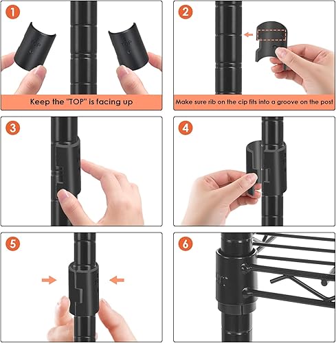 Miniatura 7 de WDT Estantes de almacenamiento de 3 niveles, estantes de metal resistente, estante ajustable con ruedas para hogar, oficina, garaje, cocina, baño