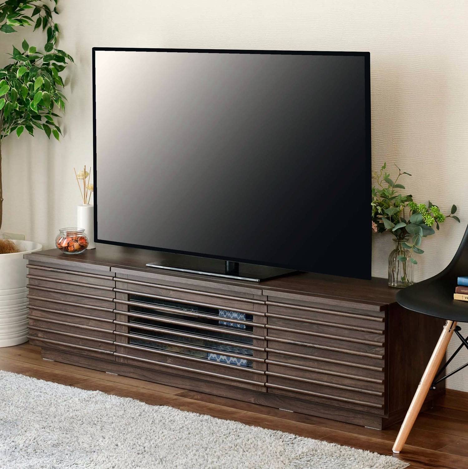 Amazon｜[山善] テレビ台 【～60型対応】 幅140㎝ (フラップ扉収納
