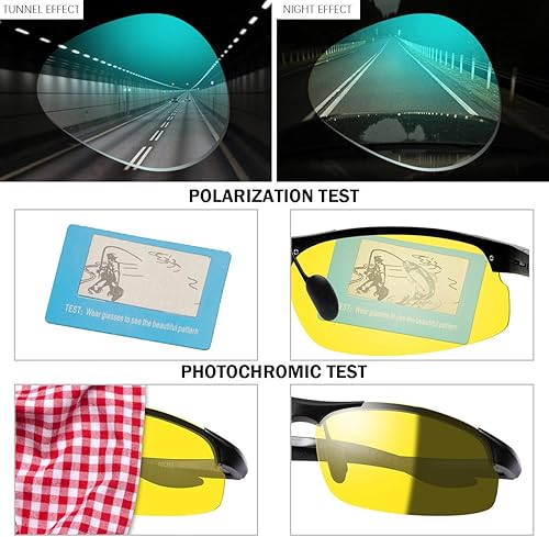 Miniatura 5 de YIMI Gafas de sol fotocrómicas polarizadas para hombre, para deportes al aire libre, conducción y ciclismo, antideslumbrante, UV400, gafas ligeras
