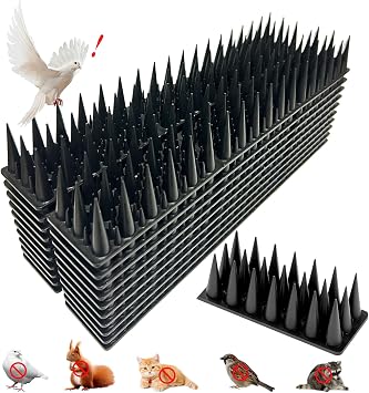 Plastic Bird Spikes Deterrent for Outside Fence Spikes 20 Pack 20 Feet Cat Pigeon Raccoon Bird Deterrent Anti-Climb Spikes to Keep Squirrel Away Fence Balcony Railing Roof Window Sills
