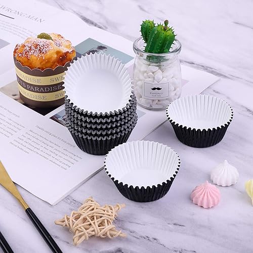 Miniatura 4 de URATOT 100 piezas de papel de aluminio metálico para magdalenas, envoltorios de magdalenas, papel de aluminio para hornear tazas para magdalenas,