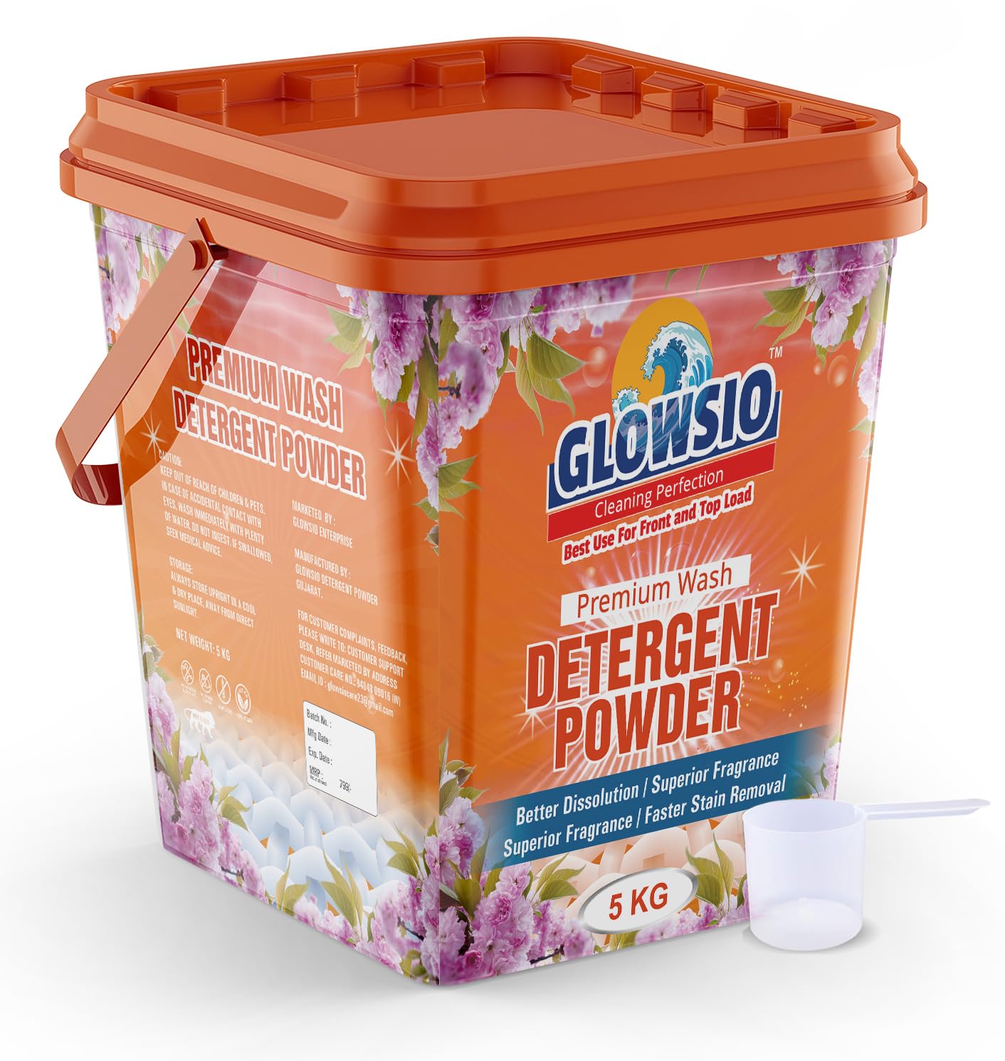 Glowsio Matic Detergent Powder 5 Kg | Premium Wash | Non-Toxic | safe for hands | Suitable for Top load and Front Load machines (B0DBQX5B5J) Amazon Price History, Amazon Price Tracker