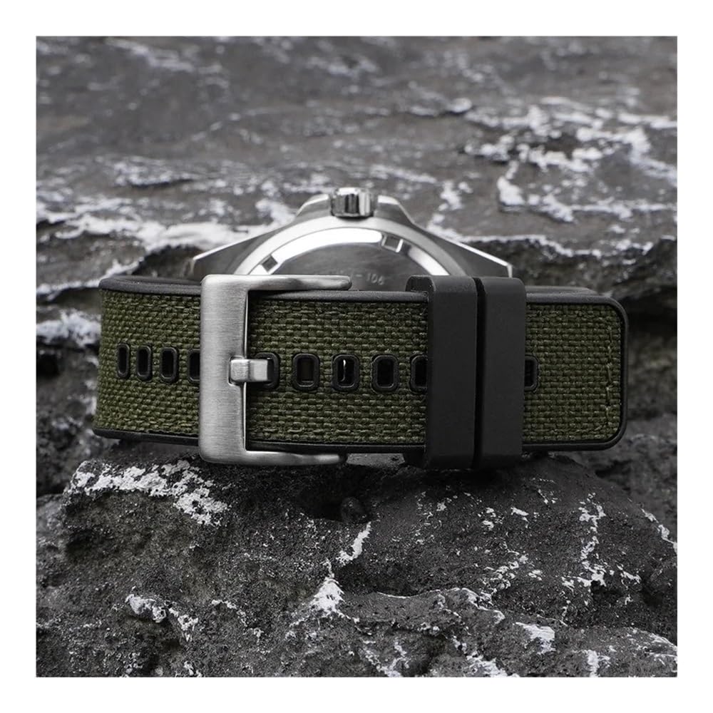 Gewebtes Canvas-Gummiarmband, 20 mm, 22 mm, 24 mm, Schnellverschluss, wasserdicht, für Herren, Nylon, Sport, Ersatzarmband, Uhrenarmband, passend für Omega und Seiko