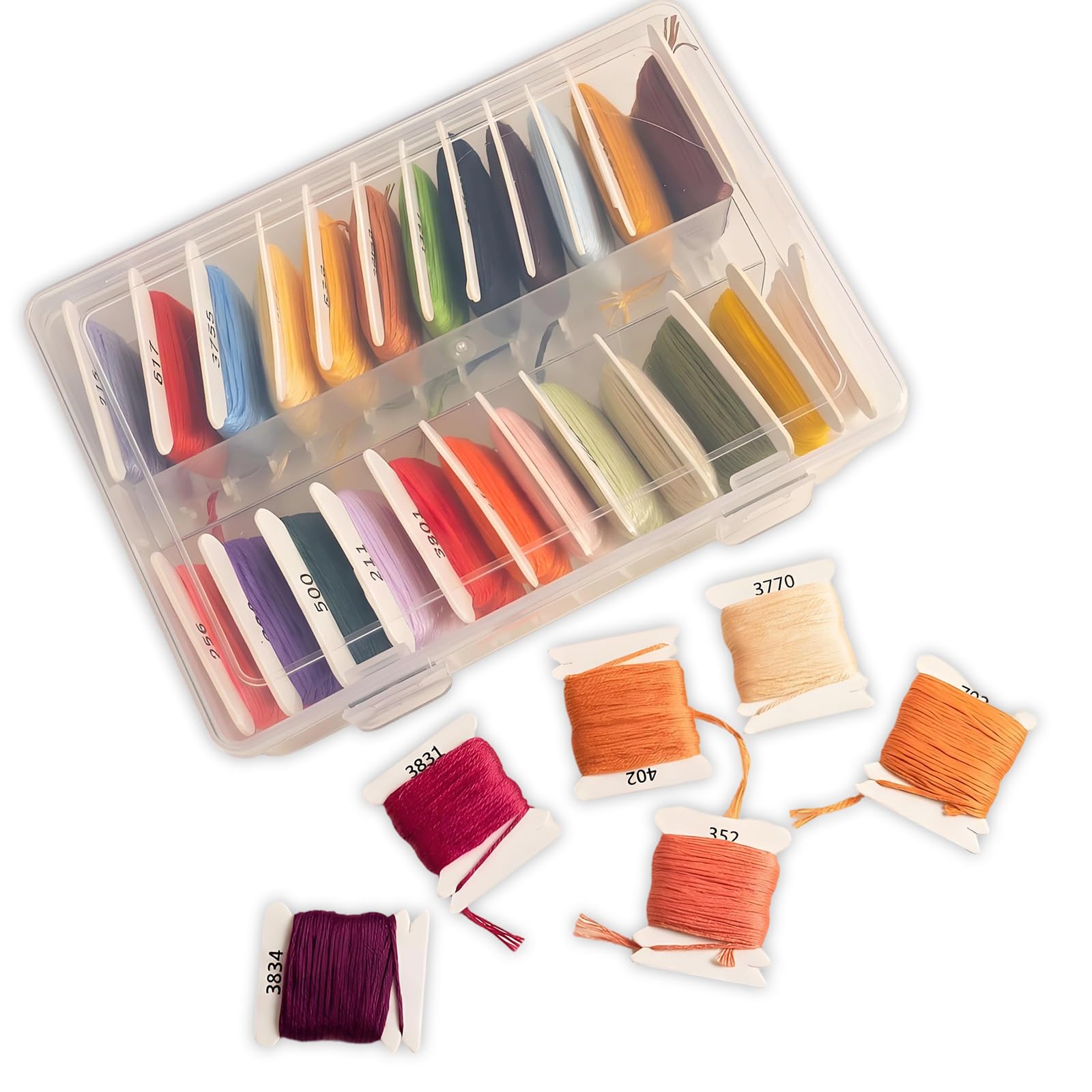 Mekalero Multipurpose 24 Colored Polyester Craft Thread Pack for Creative Sewing and Fabric Embellishment Permanent Polyster Thread