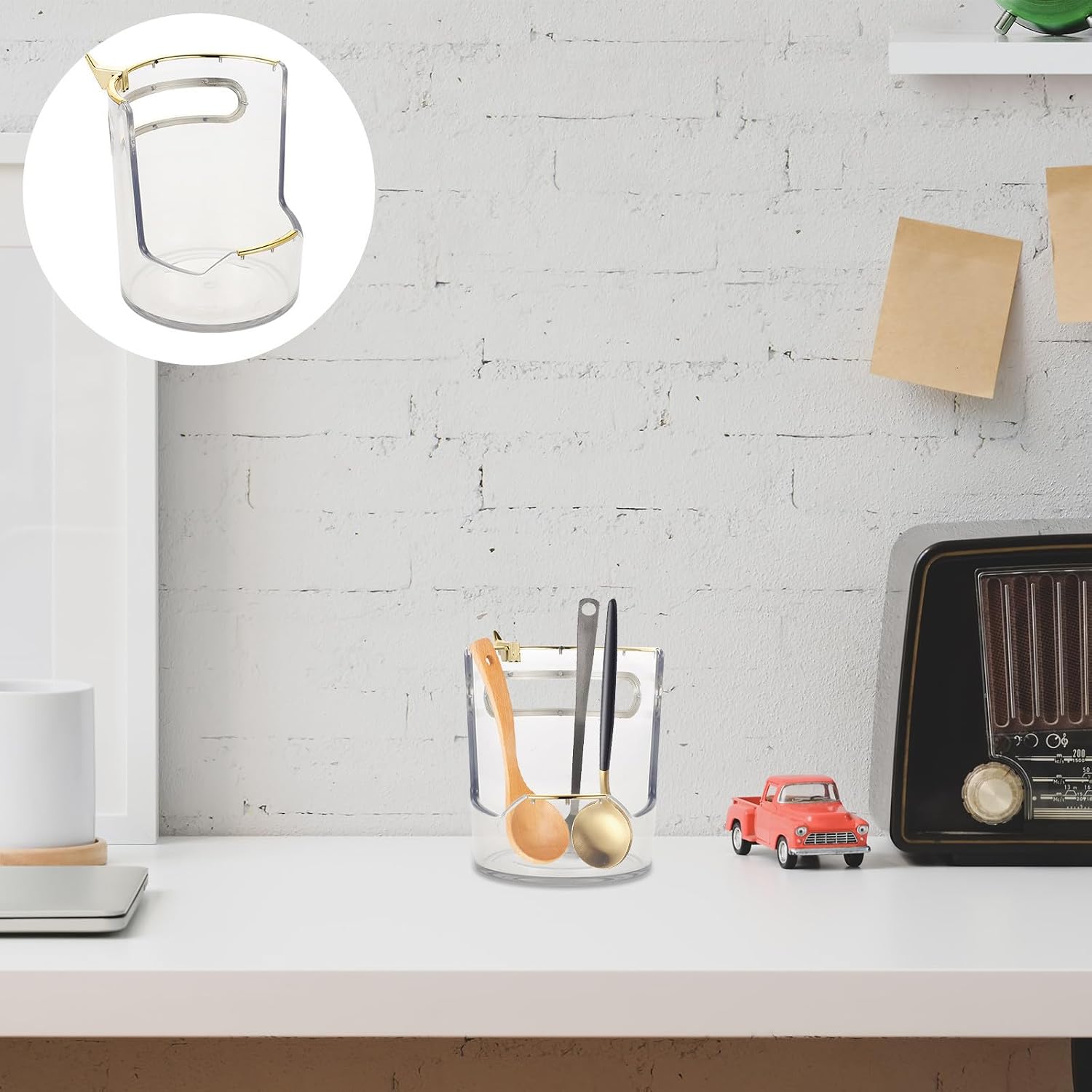 Multi Function Kitchen Countertop Lid Holder for Spoon and Turner