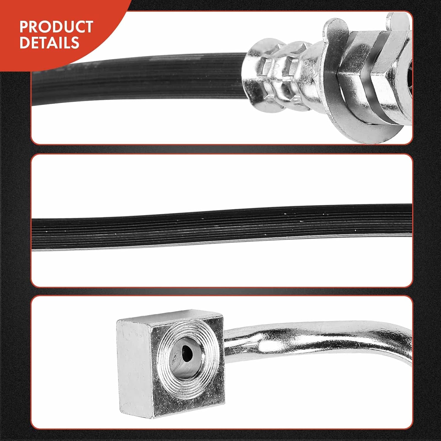 A-Premium Front Driver Brake Hydraulic Hose Compatible with Select Ford Models - For F-250/F-350 Super Duty 1999 2000 2001 2002 2003 2004, with Manual Locking Hubs; 4WD - Replace# F81Z2078CB