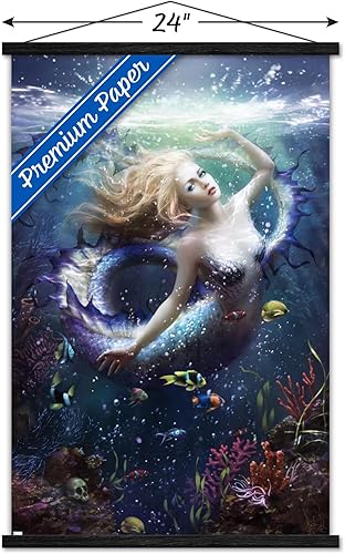 Vista 15 de Trends International Melanie Delon - Onde-Scales Mermaid Wall Poster, 22.37" x 34.00", Premium Print and White Hanger Bundle