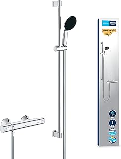 Comprar GROHE Precision Start Conjunto de barra de ducha con termostato, 3 tipos de chorro, barra de ducha de 900 mm, incluye herramientas de instalación, cromo 34854001