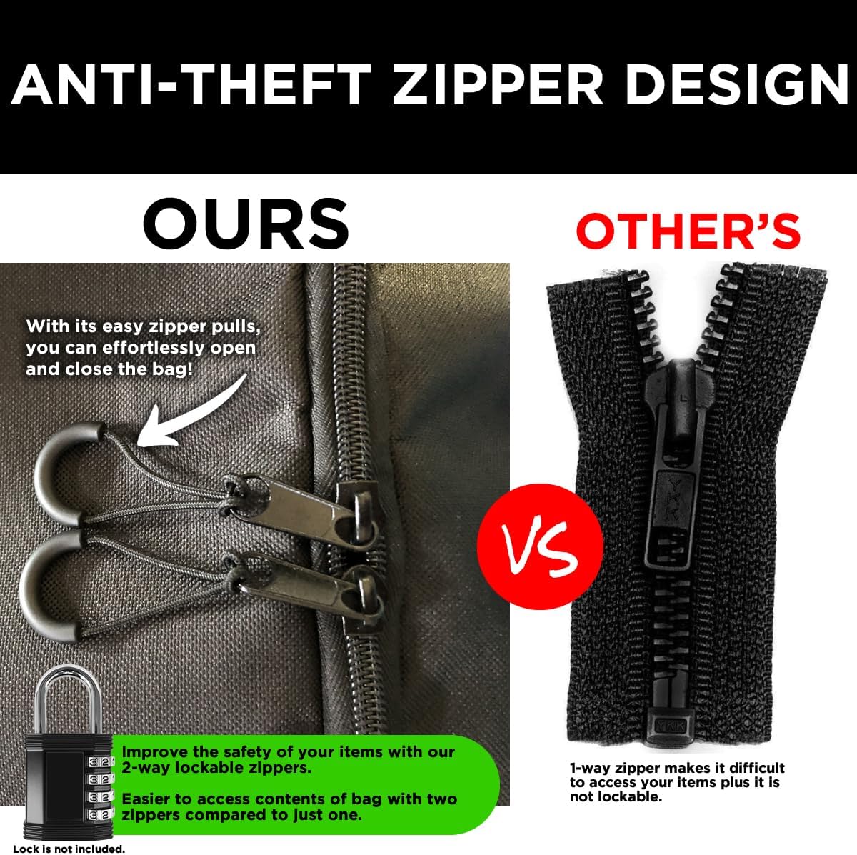 53" Heavy Duty XL 3 Zipper Metal Detector Carry/Travel Bag