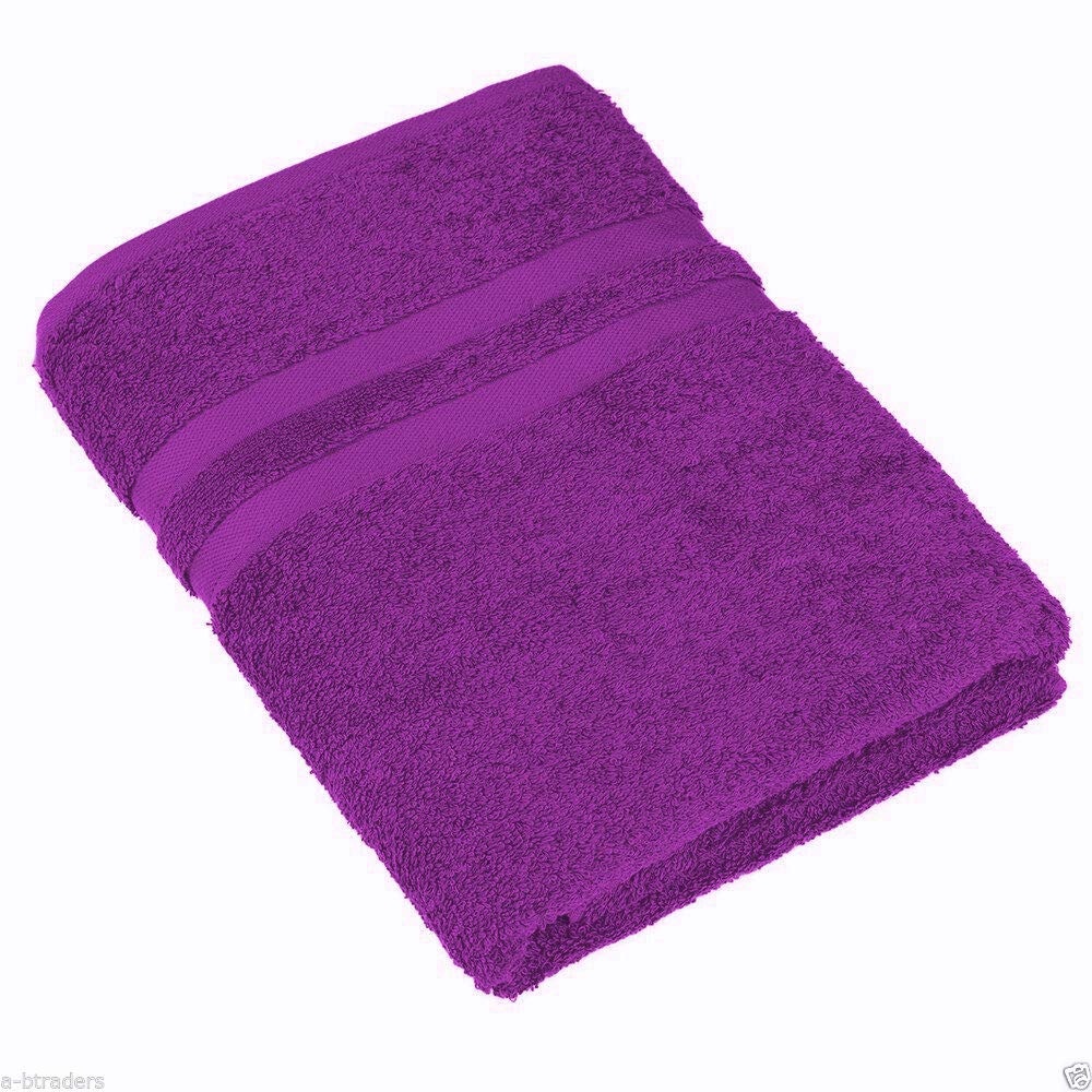 A & B TRADERS Bath Sheets Extra Large Size 90x 190 cm, 100% Organic Cotton Extra Absorbent Bath Towels (Purple)