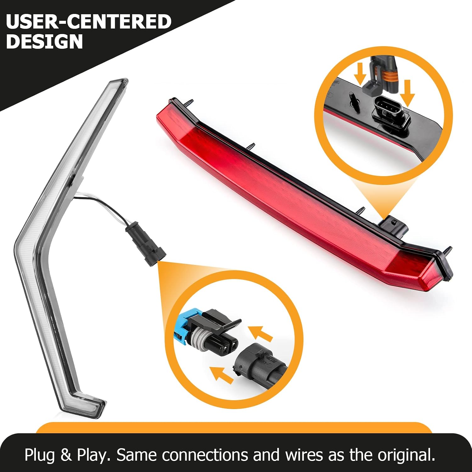 WeiSen IP67 RZR XP Fang Lights, Turn Signal lights & Center Taillight Assembly, Street Legal Rear Brake Lights Compatible with 2019-2024 Polaris RZR XP 1000/Turbo (replace OEM #2884053#2413431)
