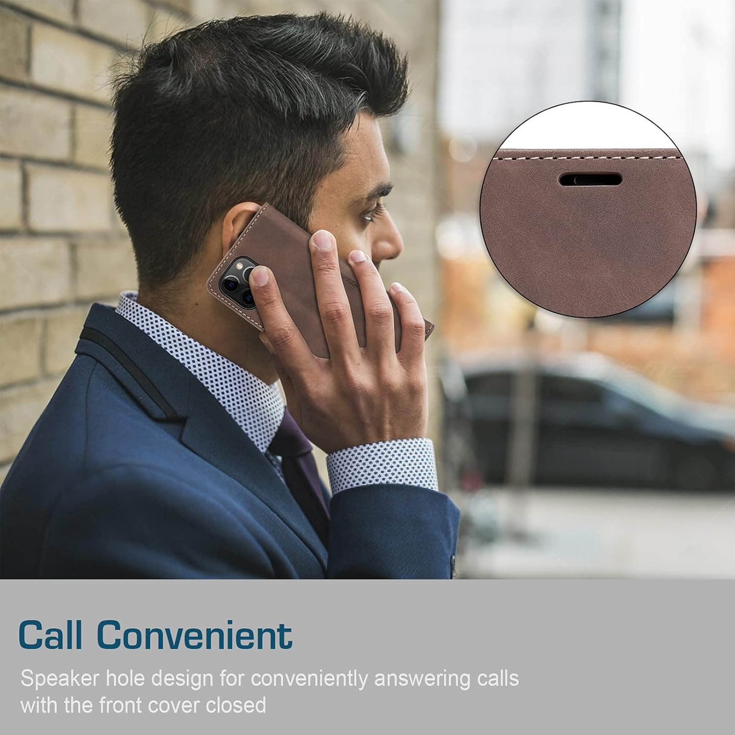 for iPhone 12 Pro Max Case, Flip Wallet Leather Case with Card Holder Magnetic Closure Shockproof Kickstand Protective Phone Cases Cover for iPhone 12 Pro Max, Coffee - Image 5