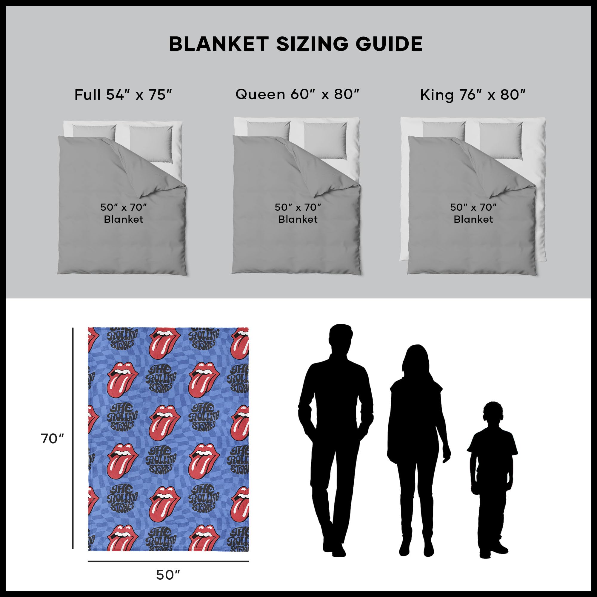 Amazon.com: Northwest The Rolling Stones Psychedelic Check Throw