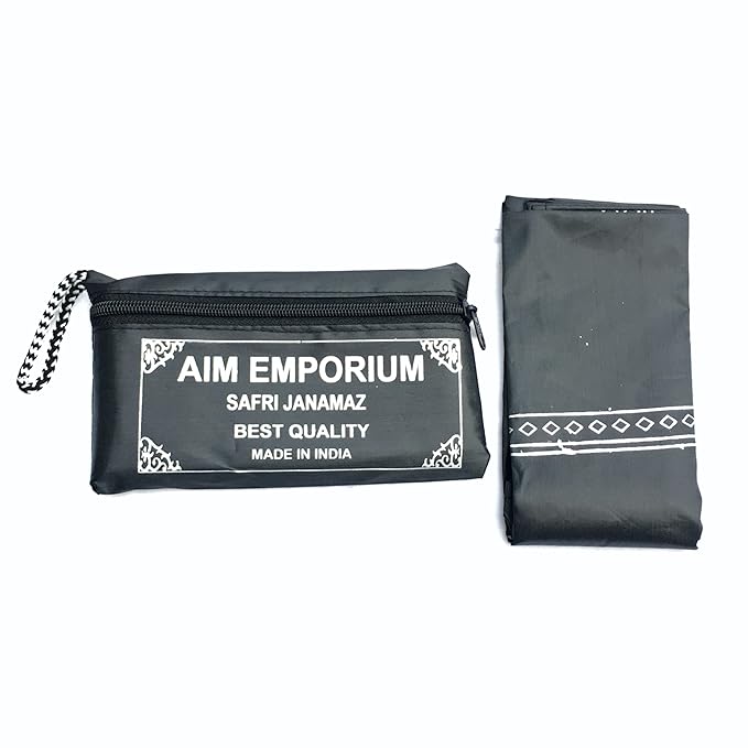 Aim Emporim Prayer Mat/Safari Janamaz/Prayer Rugs Color Black Size Standard.