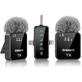 GRENARO 3-in-1 mic for YouTube Wireless for iPhone/Android/Camera - Microphone for Recording with LED Display, 164ft Range, Mute/Reverb/Noise Reduction for YouTube, Live Streaming, Vlogging - Amazon product rated Grade A