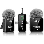 GRENARO Mic for YouTube Wireless, Dual Lapel Wireless Microphone for Recording with LED Display, 164ft Range, Mute/Reverb/Noise Reduction for YouTube, Live Streaming, Vlogging