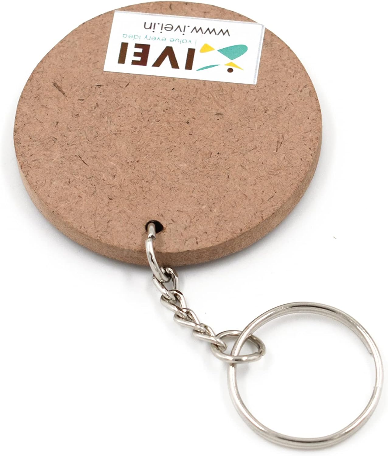 IVEI Diy Mdf Key Chains - Mdf Plain Square Key Chains - Set Of 20-2 In X 2 In (Non - Primer, Mixed), Beige