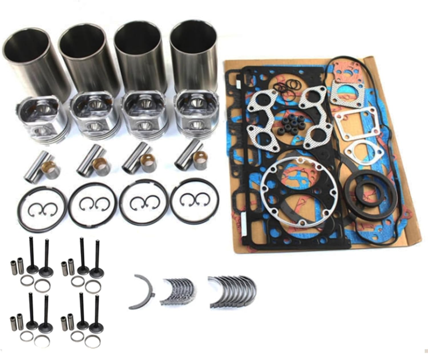 V3307 Overhaul Rebuild Kit (Combustion Chamber 52mm) Compatible with Kubota V3307 V3307-DI-TE3 Engine KX080-3 KX080-4 Excavator for Bobcat S630 T650 S650 (Piston 1J751-21113)