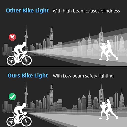 Miniatura 6 de Juego de faros delanteros y luces traseras para bicicleta, 3400 lúmenes, superbrillantes, USB-C, recargable, IP67, batería externa de 8000 mAh, 9+3