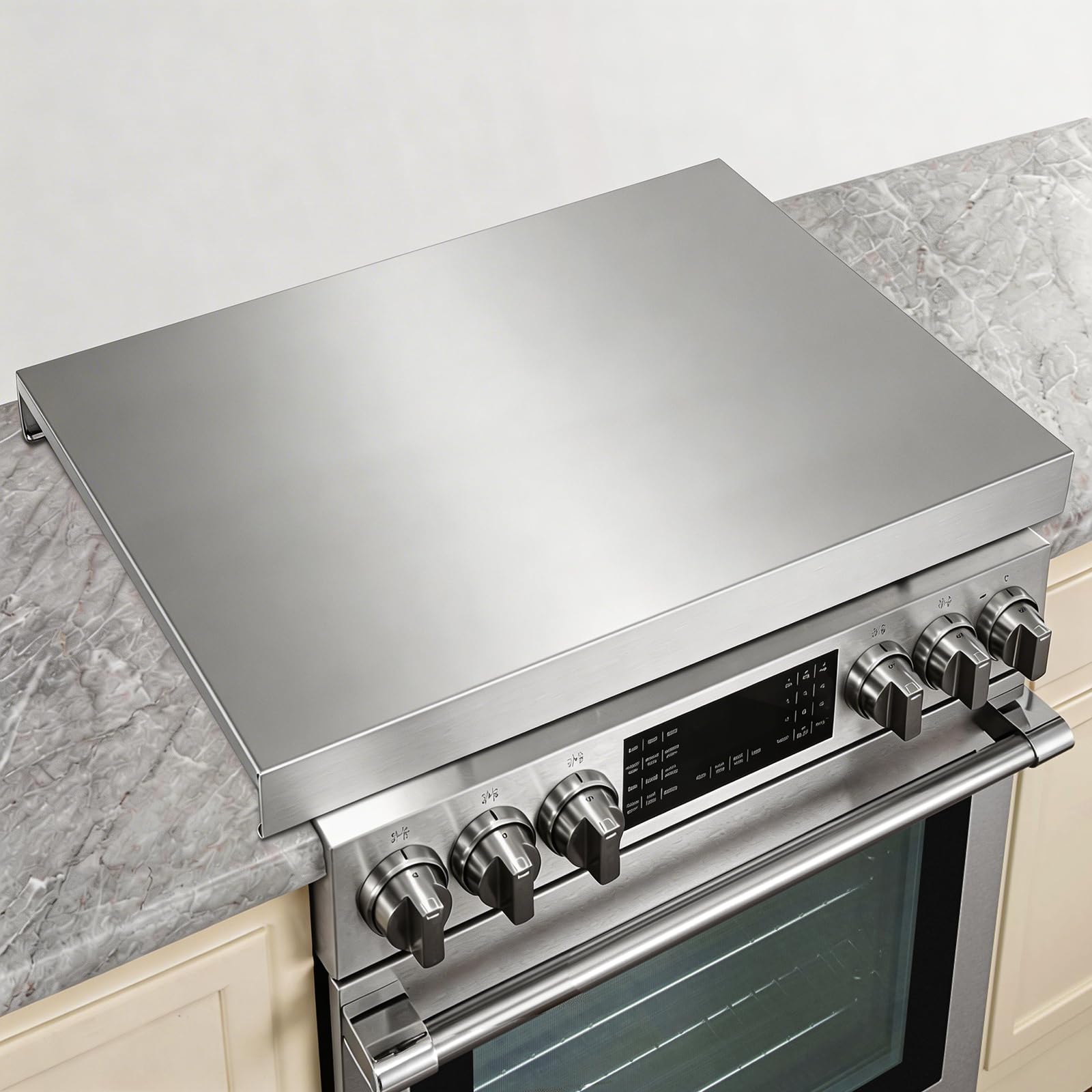YUCHENGTECH Coperchio per Fornelli a Gas in Acciaio Inossidabile Copertura per Fornelli a Gas Copri Fornelli Cucina Gas, 76x56x7cm,Argento