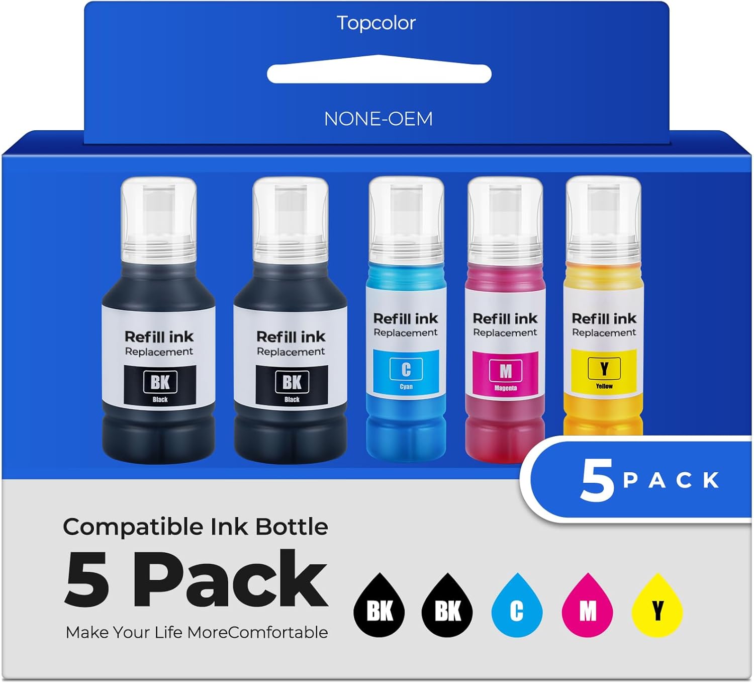 Compatible for EPT542 Ink Refill Bottles ET-5850 ET-5150 ET-5170 ET-16650 ET-5800 Replacement for ET5150 ET5170 ET5850 ET5800 ET16650 ET-16600 ET-5880 ET-5180 ST-C8000 Printer