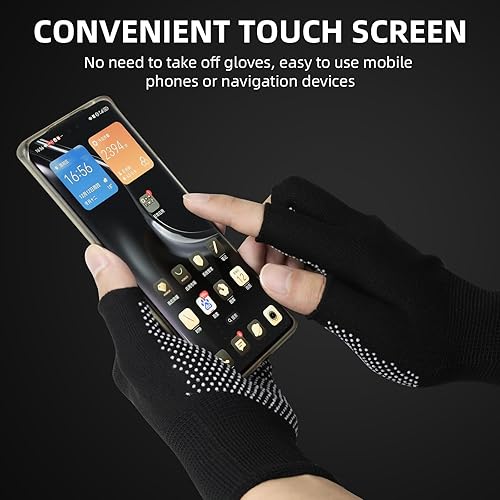 Miniatura 2 de Fingerless Workout Gloves for Men and Women, Black Half-Finger Work Gloves, Fitness Exercise Gloves for Yoga, Weight Lifting, Cycling, Gym, Running,