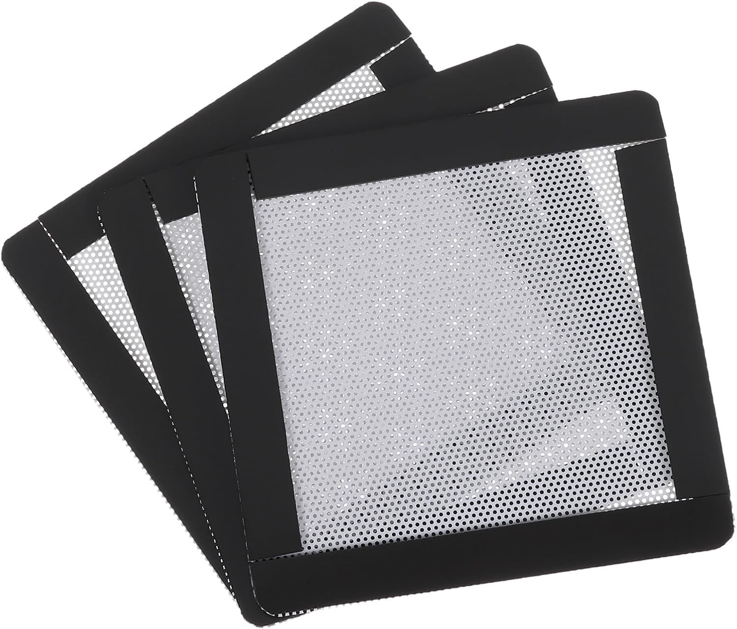 MECCANIXITY 3PCS PC Dust Filter, 90x90mm Magnetic Frame PVC Computer Case Cooler Dustproof Mesh Cover Fan Grills for Computer Chassis Speakers, White