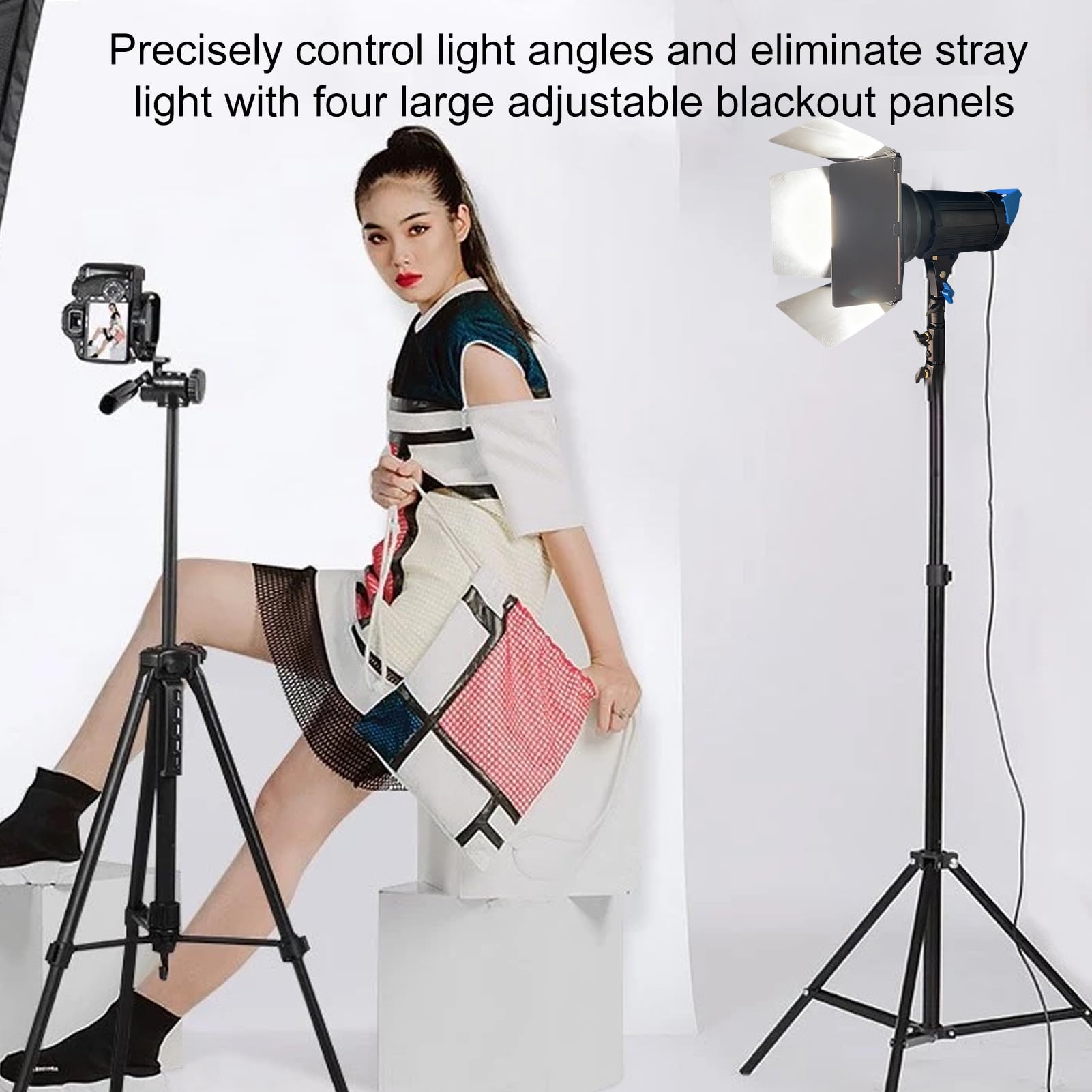 Kit para Puerta de Granero con Montaje Bowens con Reflector, Rejilla de Panal de 60°, 5 Filtros Magnéticos de Gel de Color para Luz Estroboscópica de Estudio, Juego de