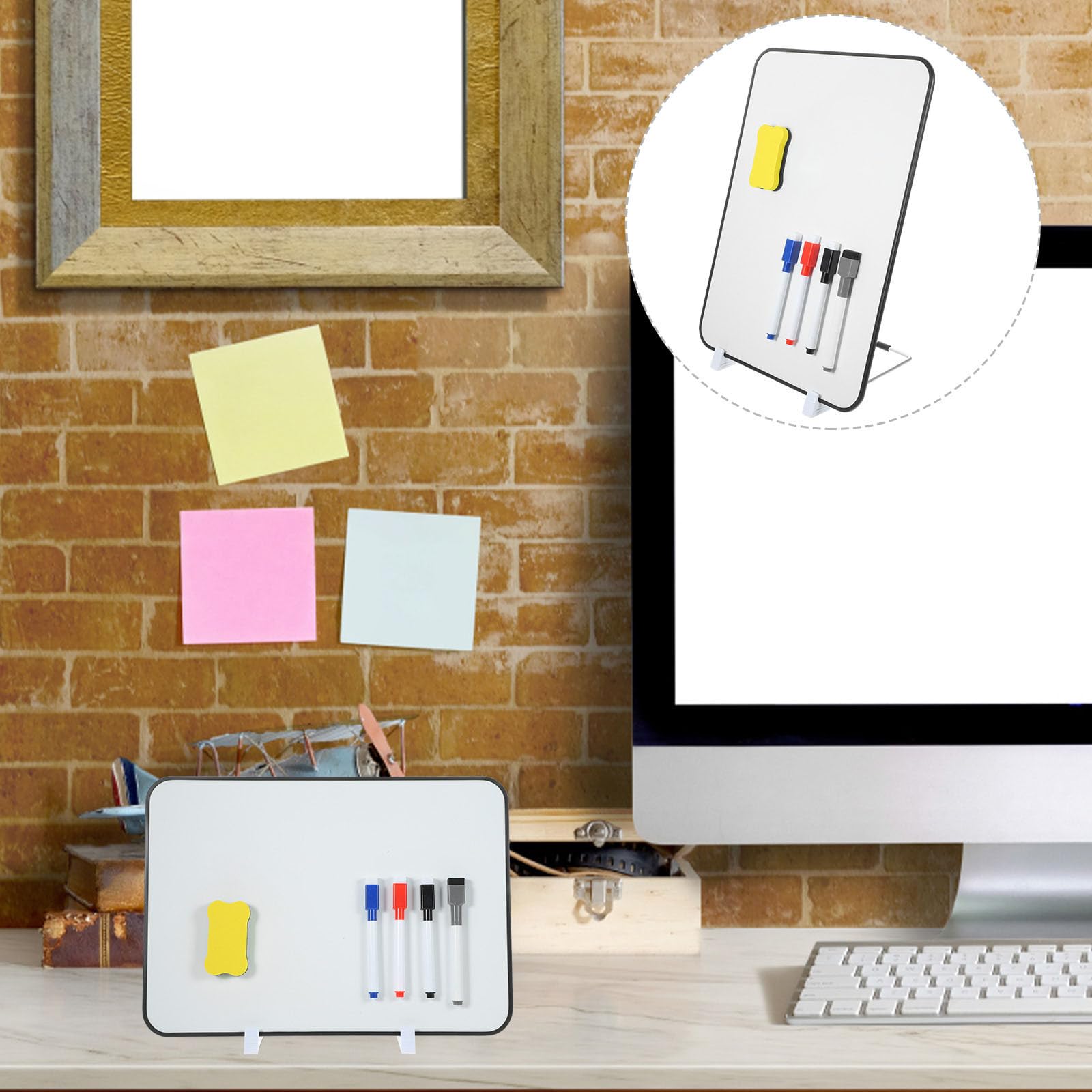 NOLITOY Magnetische Whiteboard Tafel mit Ständer Doppelseitig Beschreibbar 25X35cm Abwischbar Glatte Schreibfläche für Büro Schule und Zuhause Zufällige Farbe Zufällige Farbe