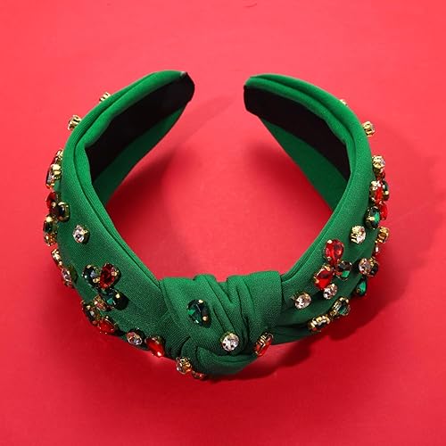 Miniatura 7 de ARATLENCH Diadema de Navidad con diamantes de imitación de cristal para mujeres y niñas, festiva, banda ancha para el cabello, accesorios para el