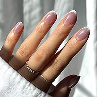 Vista 49 de Glamnetic - Confetti Uñas postizas semitransparentes, cortas en forma de almendra, calidad de salón 15 tamaños - Kit de 30 uñas con pegamento