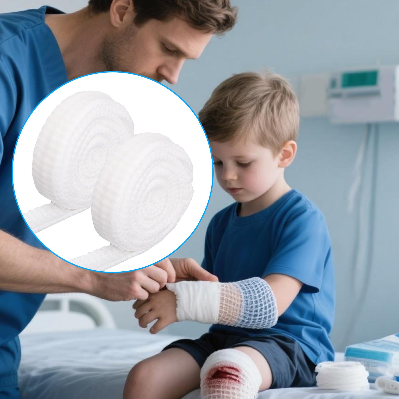 BOXOB 2 Rolls Tubular Bandage, 0.98x86.61in Tube Gauze Elastic Net Tubular Bandage for Arm Wounds Stretch Gauze Wrap Sleeve Stockinette Tubing No Tape Required for Wrapping Wet Dry Dressing Retention — Amazon image 6