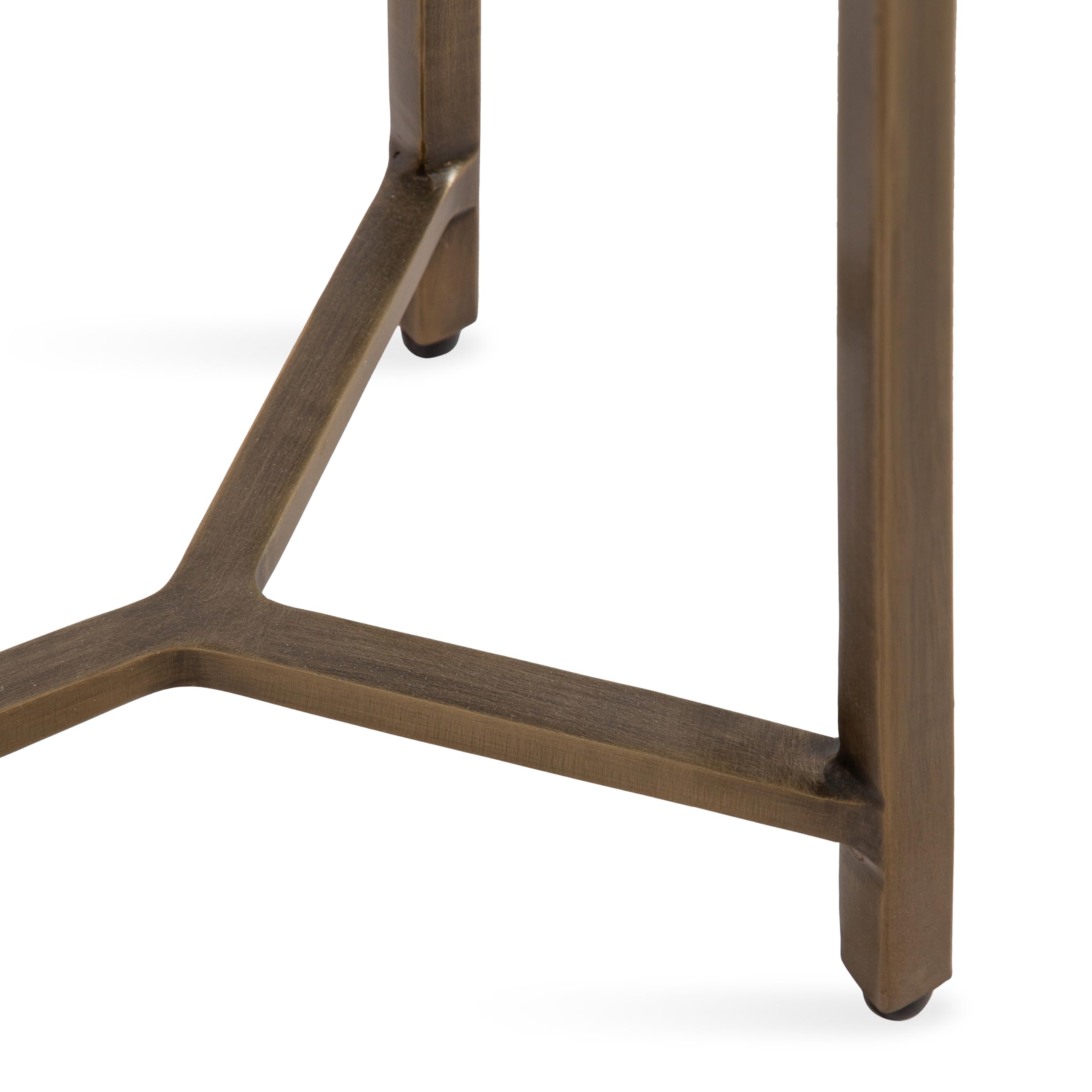 Kate and Laurel Aguilar Modern Glam Slim Side Table; 12 x 7 x 22; Clear Glass and Antique Brass; Decorative Narrow End Table for Use as Skinny Bedroom Nightstand or Living Room Accent