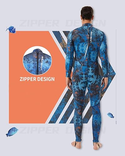 Miniatura 2 de Seaskin Traje de neopreno de pesca submarina para hombre, 0.069 pulgadas y 0.118 pulgadas (0.059 in) de neopreno de camuflaje de cuerpo completo