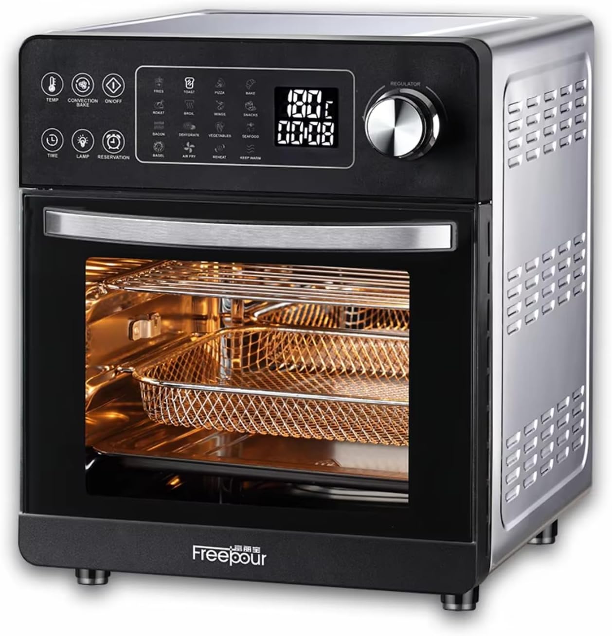 Commercial Convection Oven, Large Capacity Electric Oven with Digital Control & Uniform Baking, Stainless Steel for Bakery, Catering & Food Truck Owners