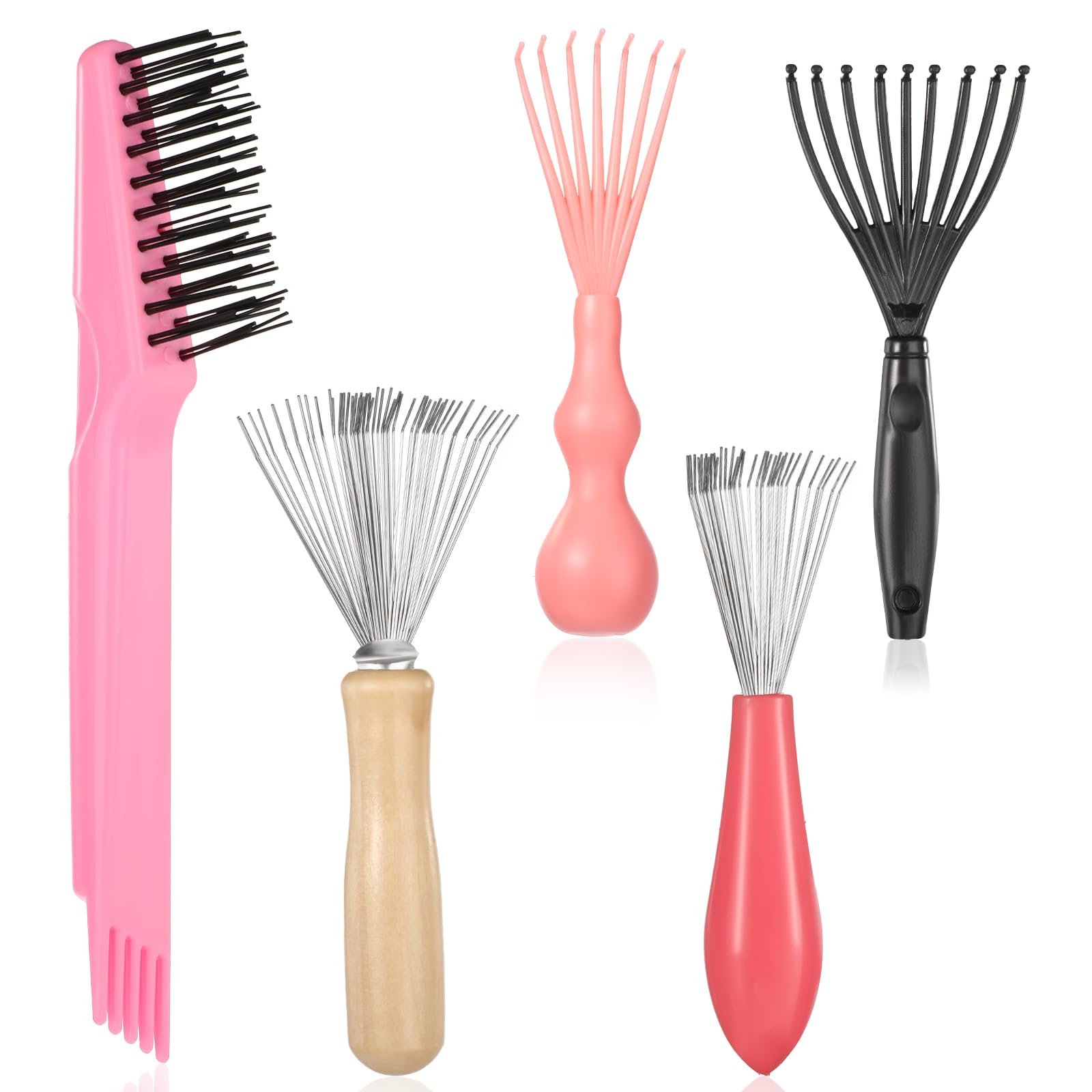 cobee 5 Pcs Hair Brush Cleaner Tool, Comb Cleaner Barber Brus Set, Maintenance Hair Comb Hair Brush Cleaning Tool For Removing Hair Dust Home Salon Use