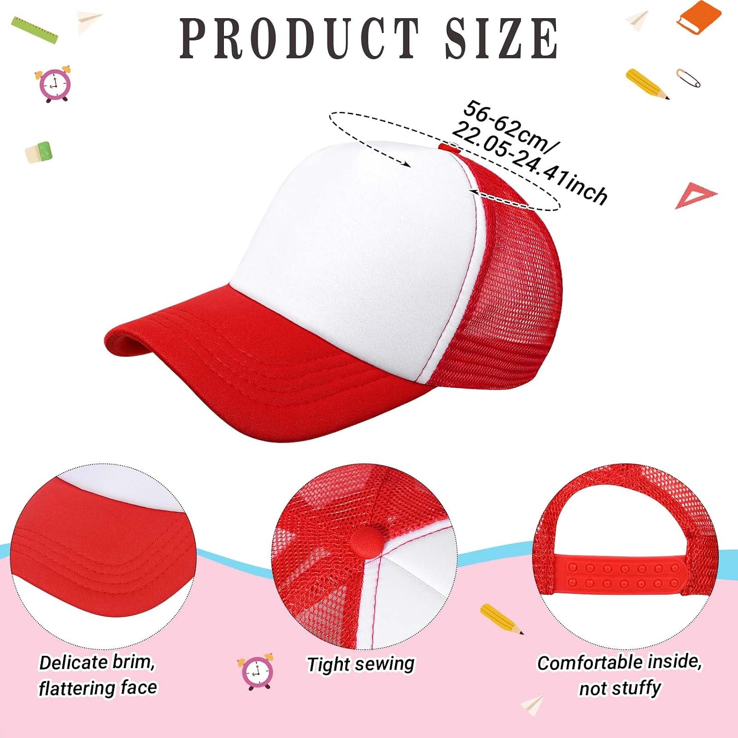 3 Pcs Halloween Subway Couple Costume Accessories Include Baseball Hat,Red Beanie and Black Glasses for Men Women Party Dress Up