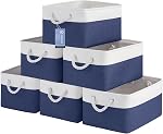 Large Storage Baskets-Storage Bins for Shelves and Closet Organizing, Foldable Fabric Bin for Home Organization Clothes and Laundry (3-Pack, 15.7x11.8x8.26 Inch, White&Grey)