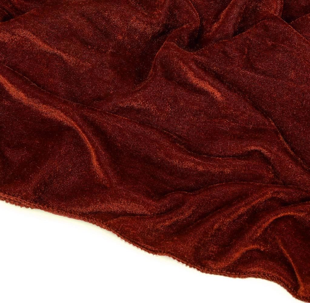 MDS 10 Pack 10ft Velvet Table Runner 29 x120 Inches Long Wedding Runner Romantic Rustic Table Runner for Wedding Decorations, Birthday Parties, Bridal Shower Party Arch Decor – Rust