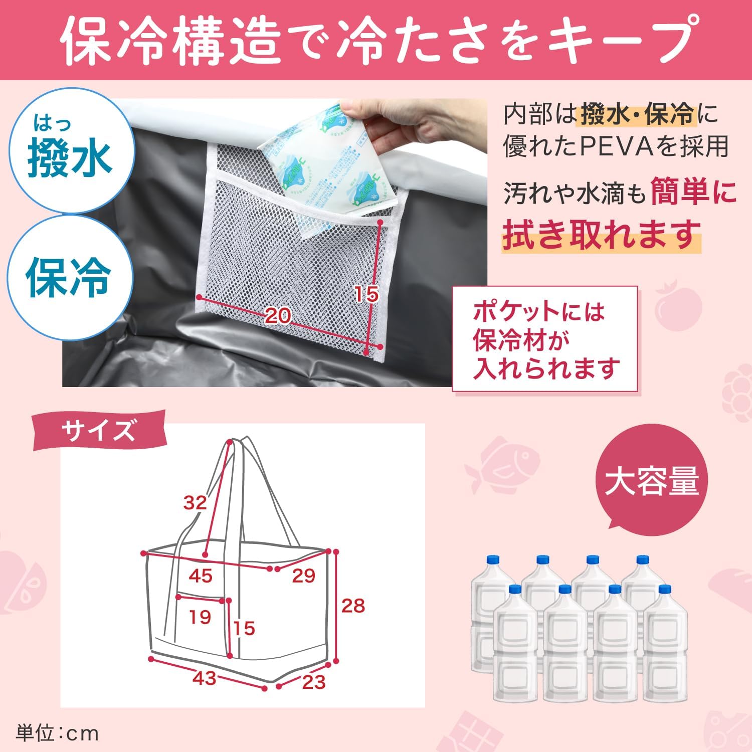 [Libexy] レジカゴ 保冷 エコバッグ お買い物バッグ れじかご 買い物かご エコバック 大容量 ショッピングバッグ