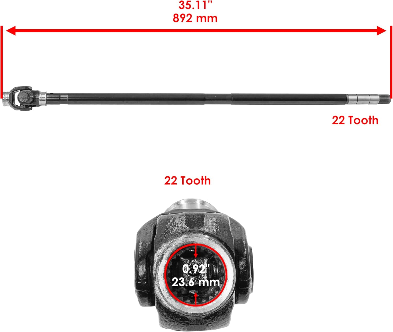 Caltric Front-Front Propeller Prop Drive Shaft Compatible with Kawasaki 13310-0572 13310-0026 13310-1027
