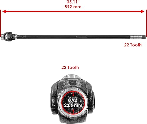 Miniatura 2 de Caltric Eje de transmisión de hélice delantero delantero compatible con Kawasaki Mule 3010 Kaf950 4X4 Diesel 2003-2008