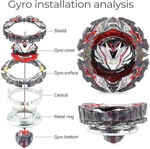 Miniatura 14 de Metal Fusion Games Blade Toy Set Sparking Launcher Grip Bey Battling Top Burst Booster B-122 Starter Geist Fafnir.8'.Ab Left Right Launcher