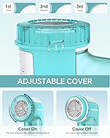 Vista 2 de BEAUTURAL - Afeitadora de tela y removedor de pelusa, desfuzzador de suéter con 2 velocidades, 2 cuchillas de acero inoxidable reemplazables