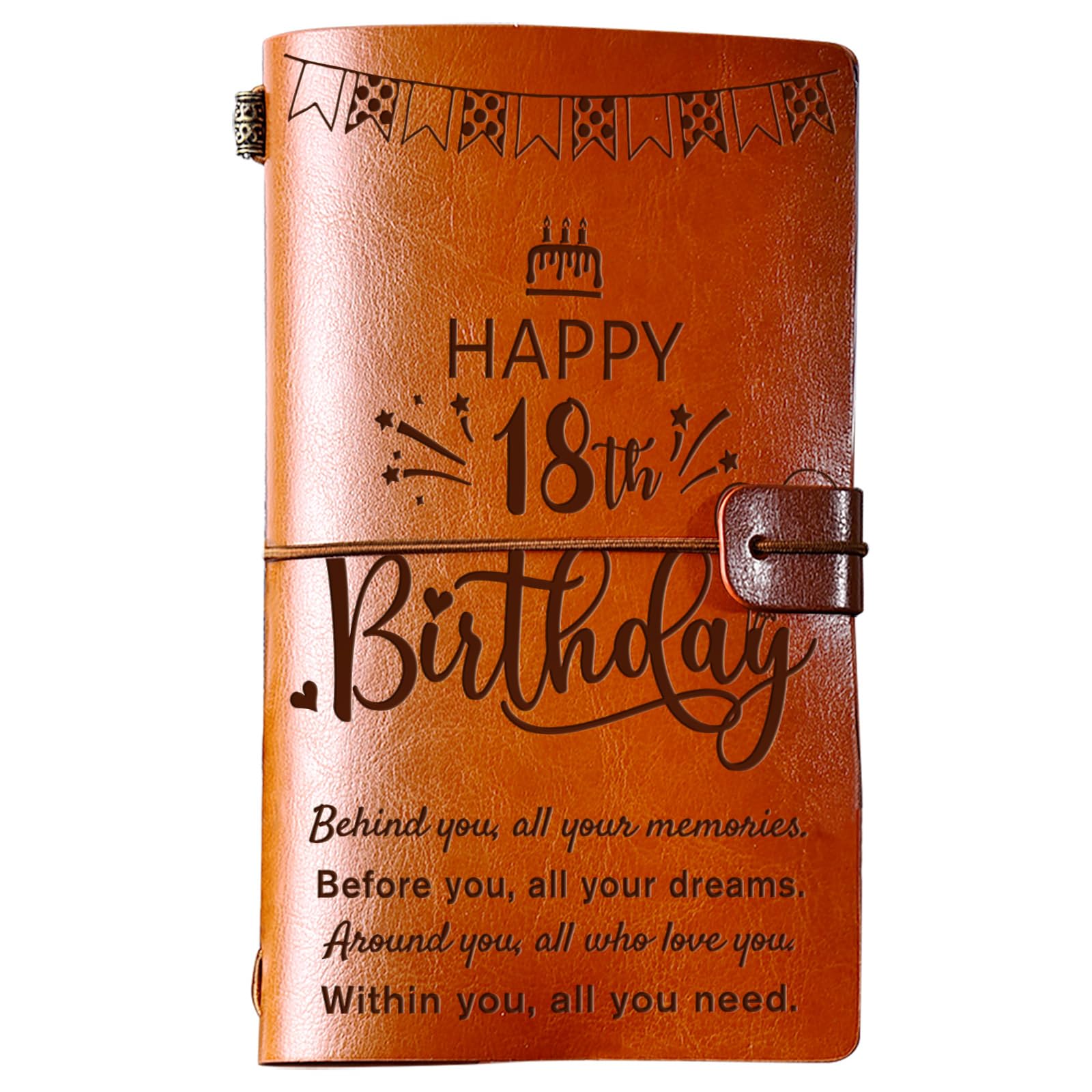 PRSTENLY 18th Birthday Gifts for Girls, 140 Page Leather Journal Gifts