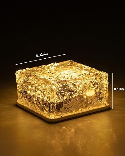 Miniatura 5 de Luces solares de vidrio para exteriores, impermeables, luces LED de roca, luces de ladrillo, luces de adoquines, luces de paisajismo para jardín,