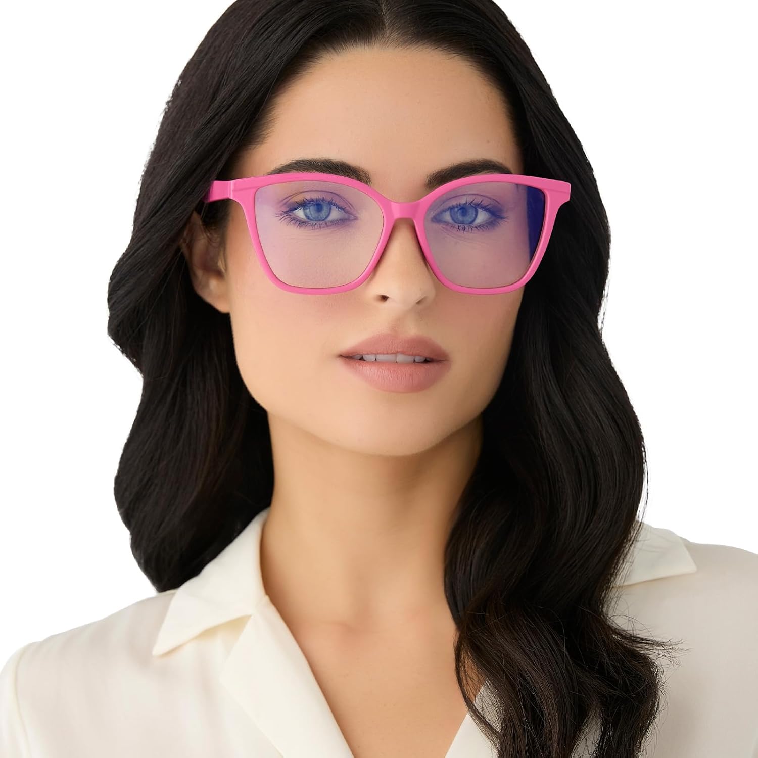 DIFF Leah Reading Glasses | Blue Light Blocking Oversized Readers | Lightweight Rectangle Designer Frames - Image 6